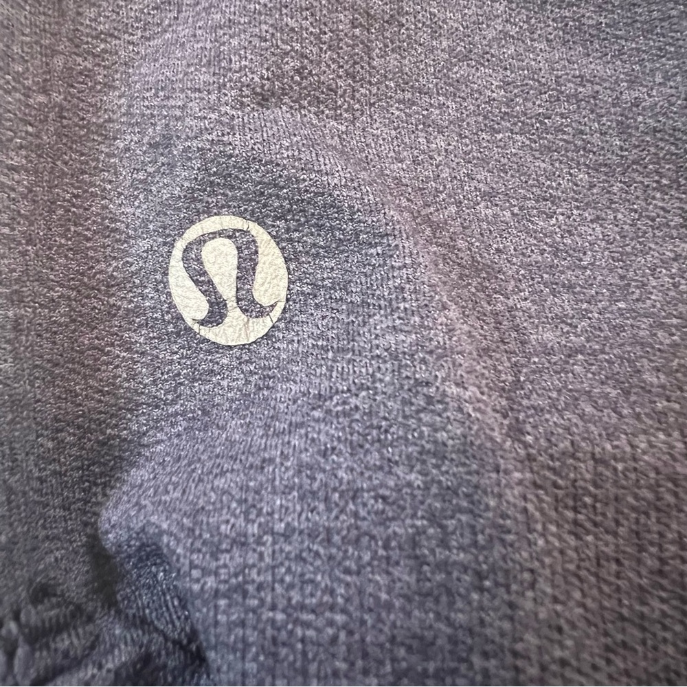 LULULEMON Heathered Navy Crop Leggings Size 6|High-Waist Ruched Capri Yoga - Picture 4 of 10